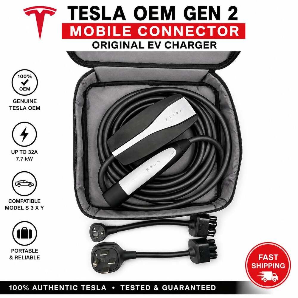 Tesla OEM Gen 2 Mobile Connector Original EV Charger with Bag and Adapters